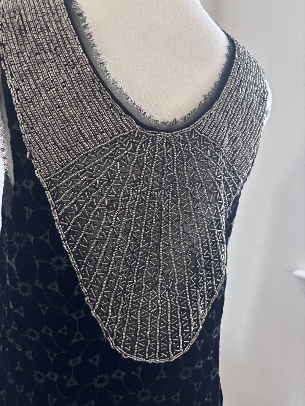 Free people Black Sleeveless Shift Dress with Fringed Straps